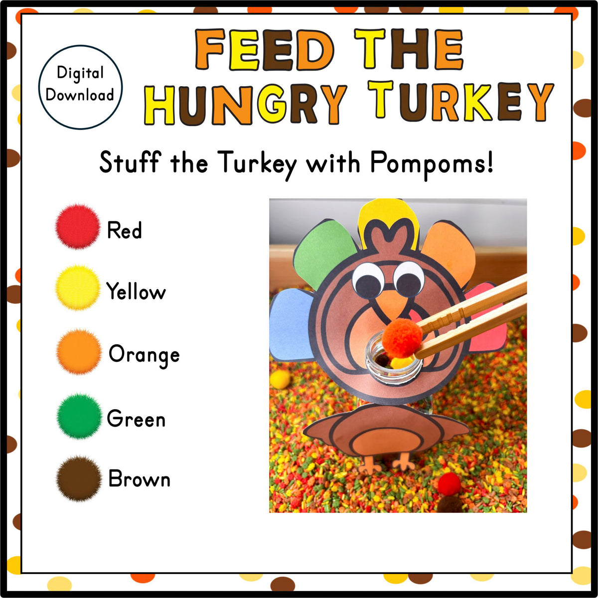 Feed the Hungry Turkey – Counting & Fine Motor Activity