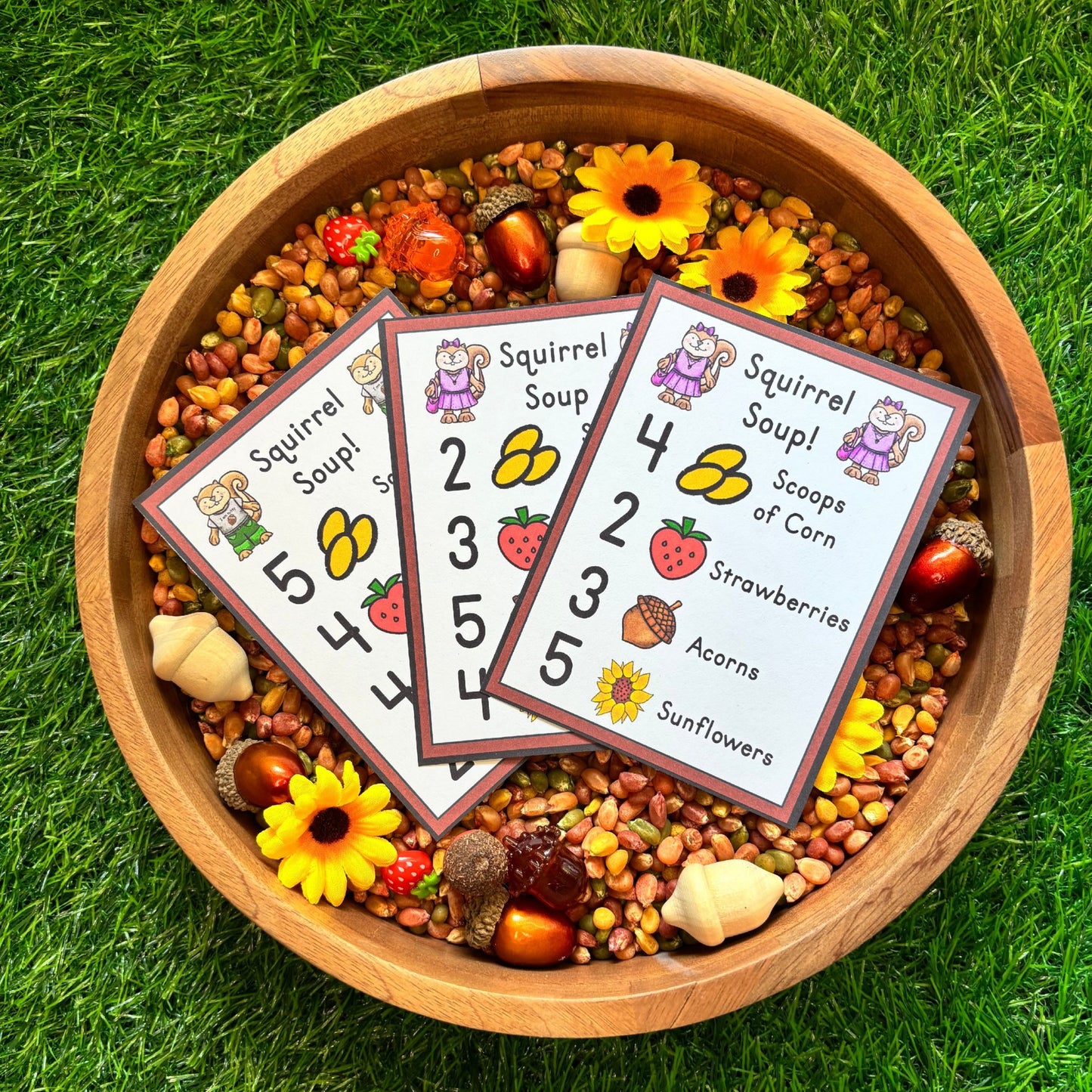 Squirrel Soup Sensory Bin Recipe Cards | Printable PDF