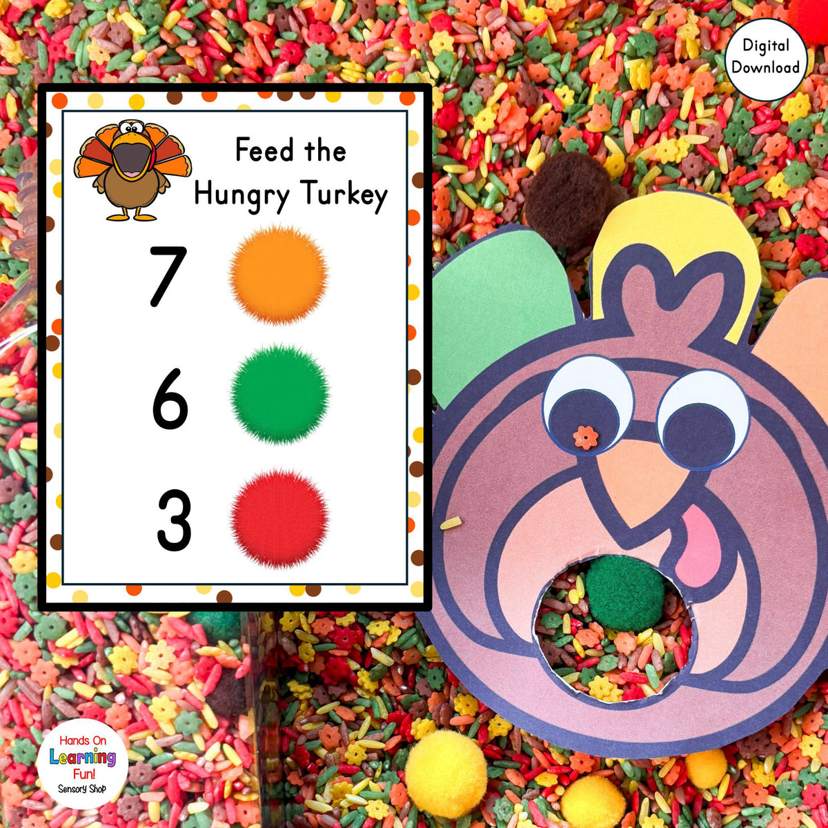 Feed the Hungry Turkey – Counting & Fine Motor Activity