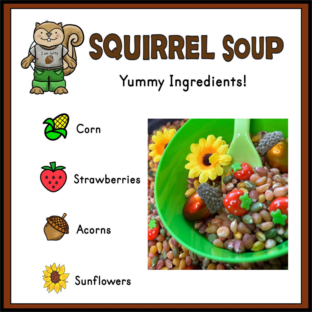 Squirrel Soup Recipe Cards – Fall Counting Sensory Activity