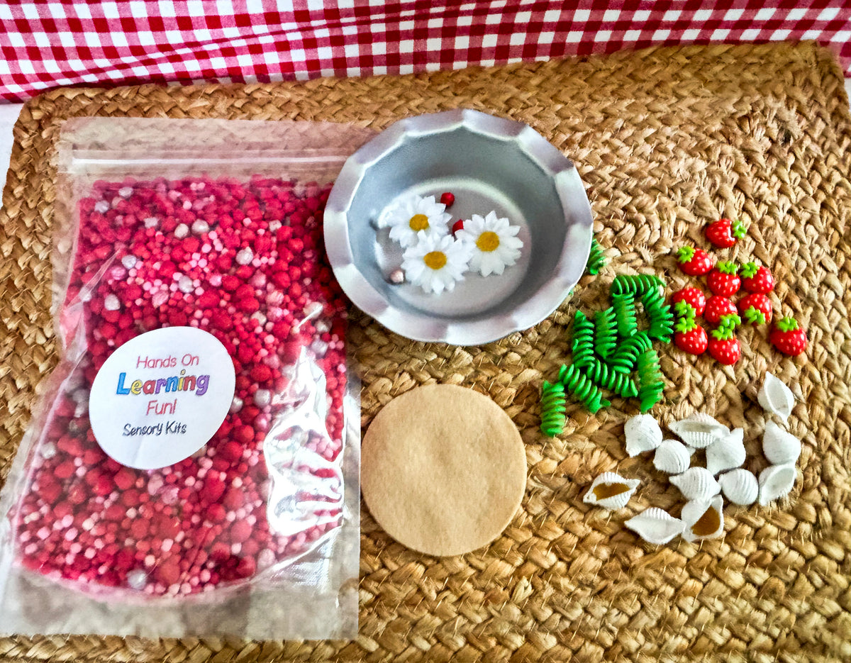 Strawberry Pie Sensory Bin Kit